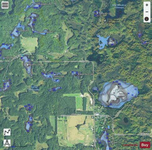 Popple Point Lake depth contour Map - i-Boating App - Satellite