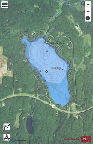 Potato Lake B depth contour Map - i-Boating App - Satellite