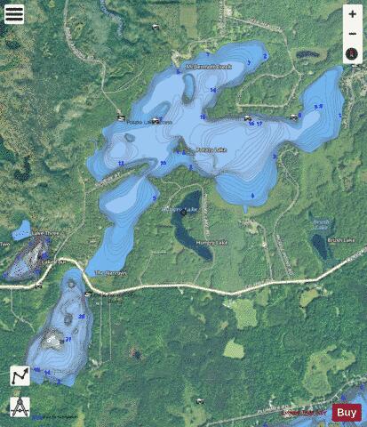Potato Lake depth contour Map - i-Boating App - Satellite