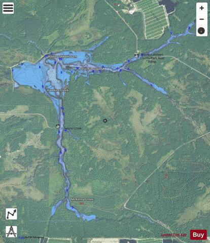 Potter Flowage depth contour Map - i-Boating App - Satellite