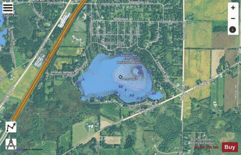 Potters Lake depth contour Map - i-Boating App - Satellite