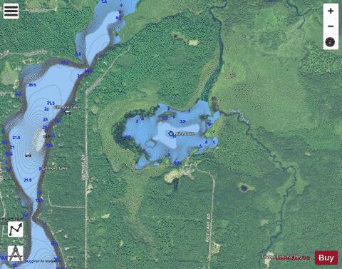 Rice Lake D depth contour Map - i-Boating App - Satellite