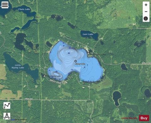 Ripley Lake depth contour Map - i-Boating App - Satellite