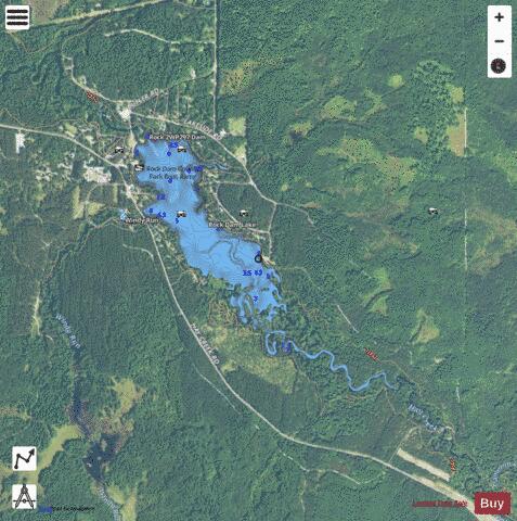 Rock Dam Lake depth contour Map - i-Boating App - Satellite