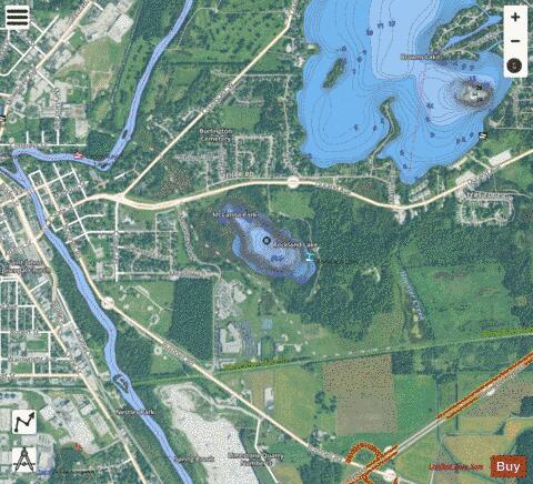 Rockland Lake depth contour Map - i-Boating App - Satellite