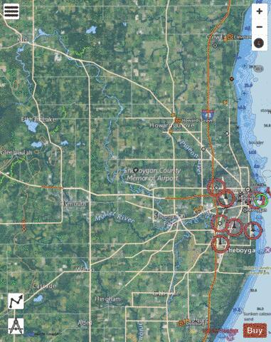 Rockville Flowage depth contour Map - i-Boating App - Satellite