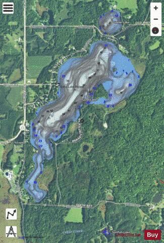 Sand Lake B depth contour Map - i-Boating App - Satellite