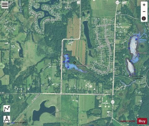 Scuppernong Creek Pond depth contour Map - i-Boating App - Satellite