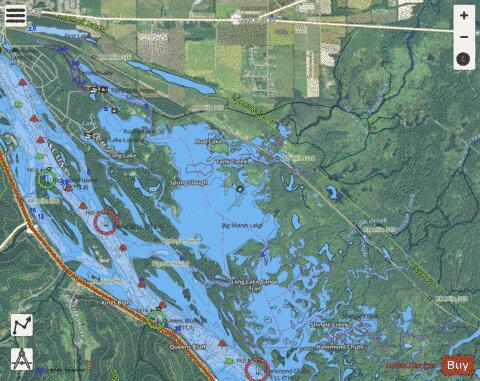 Second Lake depth contour Map - i-Boating App - Satellite