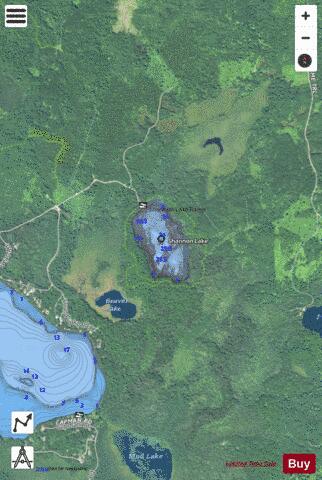 Shannon Lake depth contour Map - i-Boating App - Satellite