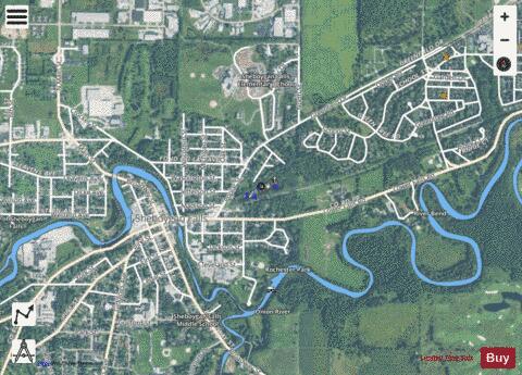 Sheboygan Falls Quarry depth contour Map - i-Boating App - Satellite