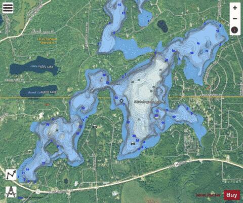 Shishhebogama Lake depth contour Map - i-Boating App - Satellite