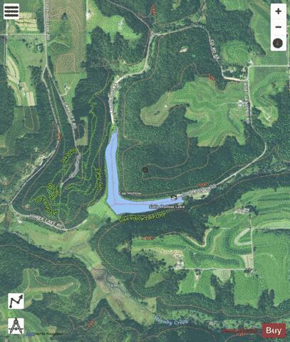 Sidie Hollow Lake depth contour Map - i-Boating App - Satellite
