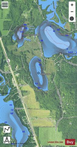 Smokey Lake depth contour Map - i-Boating App - Satellite