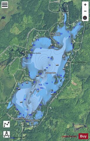 Solberg Lake depth contour Map - i-Boating App - Satellite