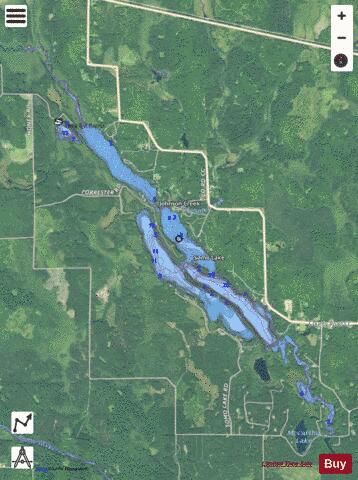 Somo Lake depth contour Map - i-Boating App - Satellite