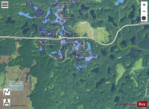 South Shattuck Lake depth contour Map - i-Boating App - Satellite