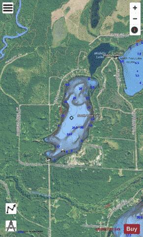South Twin Lake depth contour Map - i-Boating App - Satellite
