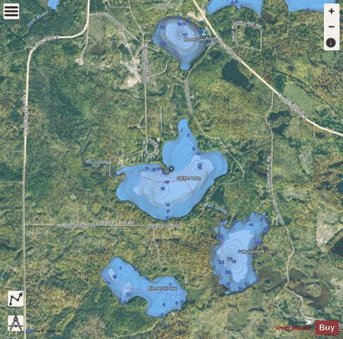 Spider Lake B depth contour Map - i-Boating App - Satellite