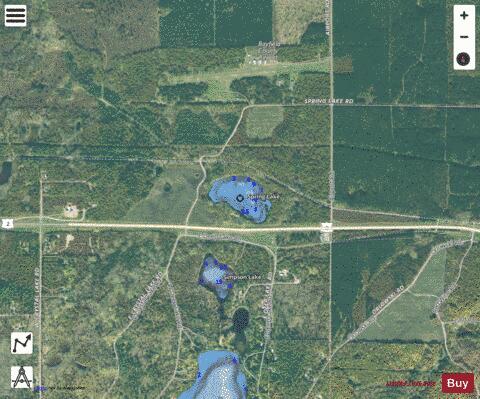 Spring Lake D depth contour Map - i-Boating App - Satellite