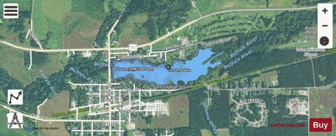 Strum Lake  Crystal depth contour Map - i-Boating App - Satellite