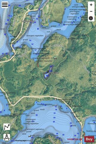 Tank Lake depth contour Map - i-Boating App - Satellite