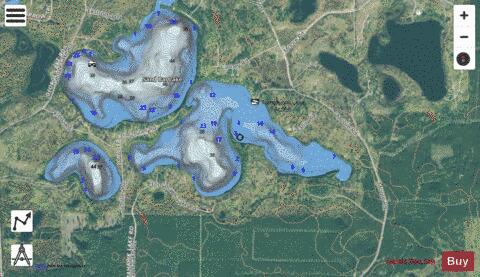 Tomahawk Lake A depth contour Map - i-Boating App - Satellite