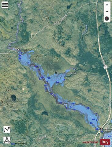 Totagatic Flowage depth contour Map - i-Boating App - Satellite