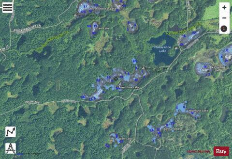 Town Line Lake depth contour Map - i-Boating App - Satellite