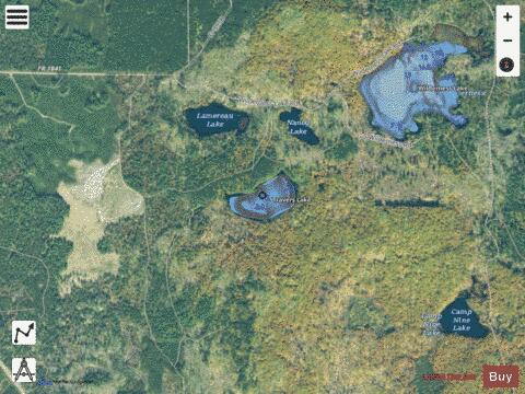 Travers Lake depth contour Map - i-Boating App - Satellite