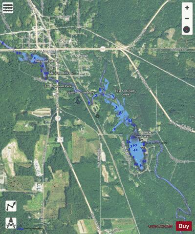 Trow Lake (Merrillan Pond) depth contour Map - i-Boating App - Satellite