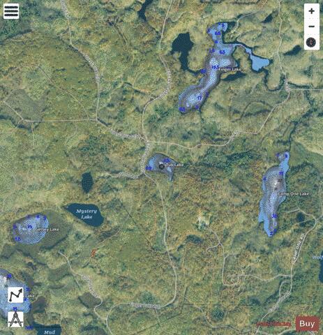 Tub Lake depth contour Map - i-Boating App - Satellite