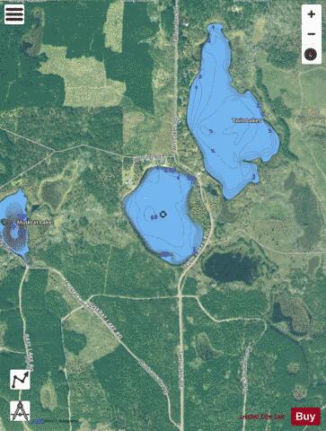 Twin Lakes  West depth contour Map - i-Boating App - Satellite