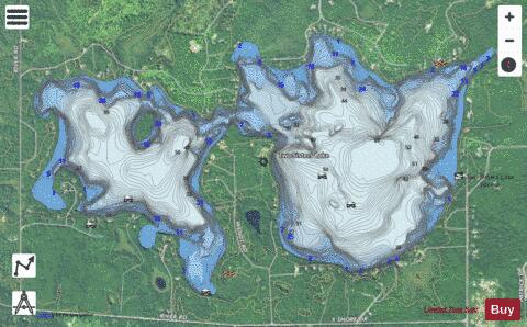 Two Sisters Lake depth contour Map - i-Boating App - Satellite