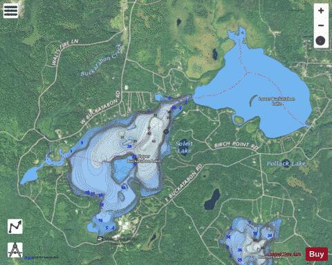 Upper Buckatabon Lake depth contour Map - i-Boating App - Satellite