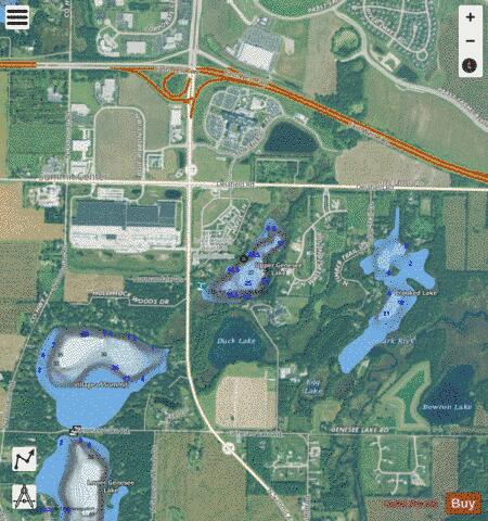 Upper Genesee Lake depth contour Map - i-Boating App - Satellite