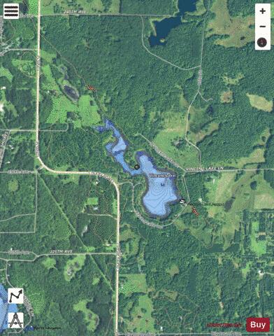 Vincent Lake depth contour Map - i-Boating App - Satellite