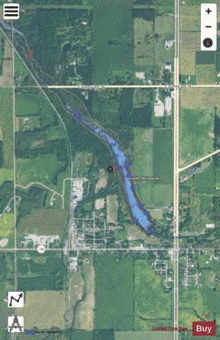 Waldo Mill Pond depth contour Map - i-Boating App - Satellite