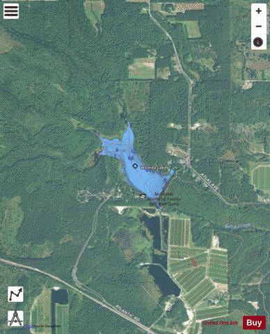 Wazeda Lake depth contour Map - i-Boating App - Satellite