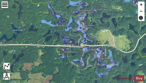 Weeks Lake  East depth contour Map - i-Boating App - Satellite