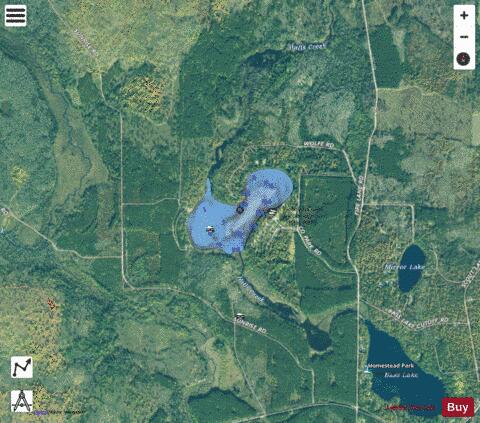 West Bass Lake depth contour Map - i-Boating App - Satellite