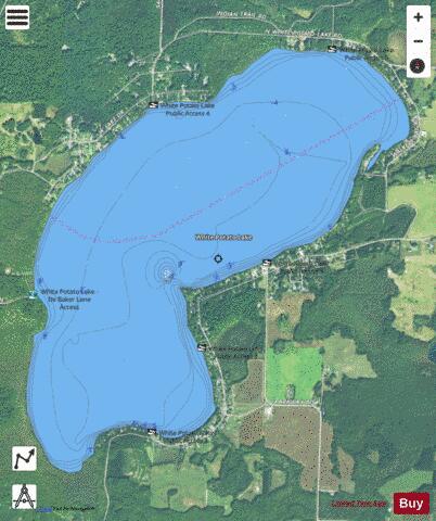 White Potato Lake depth contour Map - i-Boating App - Satellite