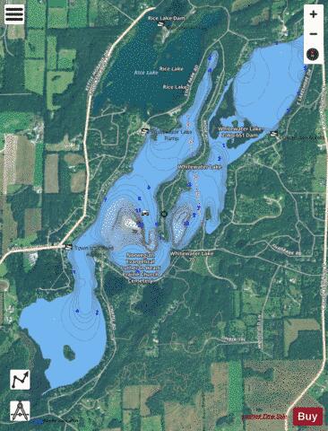 White Water Lake depth contour Map - i-Boating App - Satellite