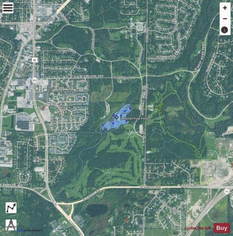 Whitnall Park Pond depth contour Map - i-Boating App - Satellite