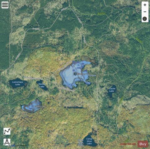 Wilderness Lake depth contour Map - i-Boating App - Satellite