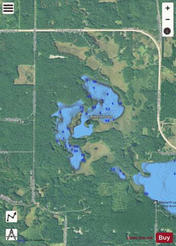 Wilkerson Lake depth contour Map - i-Boating App - Satellite