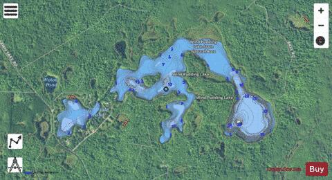 Wind Pudding Lake depth contour Map - i-Boating App - Satellite