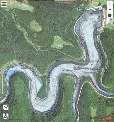 Jennings Randolph Lake depth contour Map - i-Boating App - Satellite