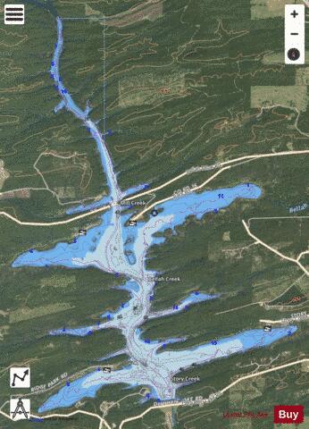De Queen Lake depth contour Map - i-Boating App - Satellite