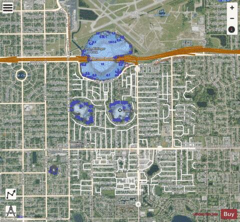 Lake Giles depth contour Map - i-Boating App - Satellite
